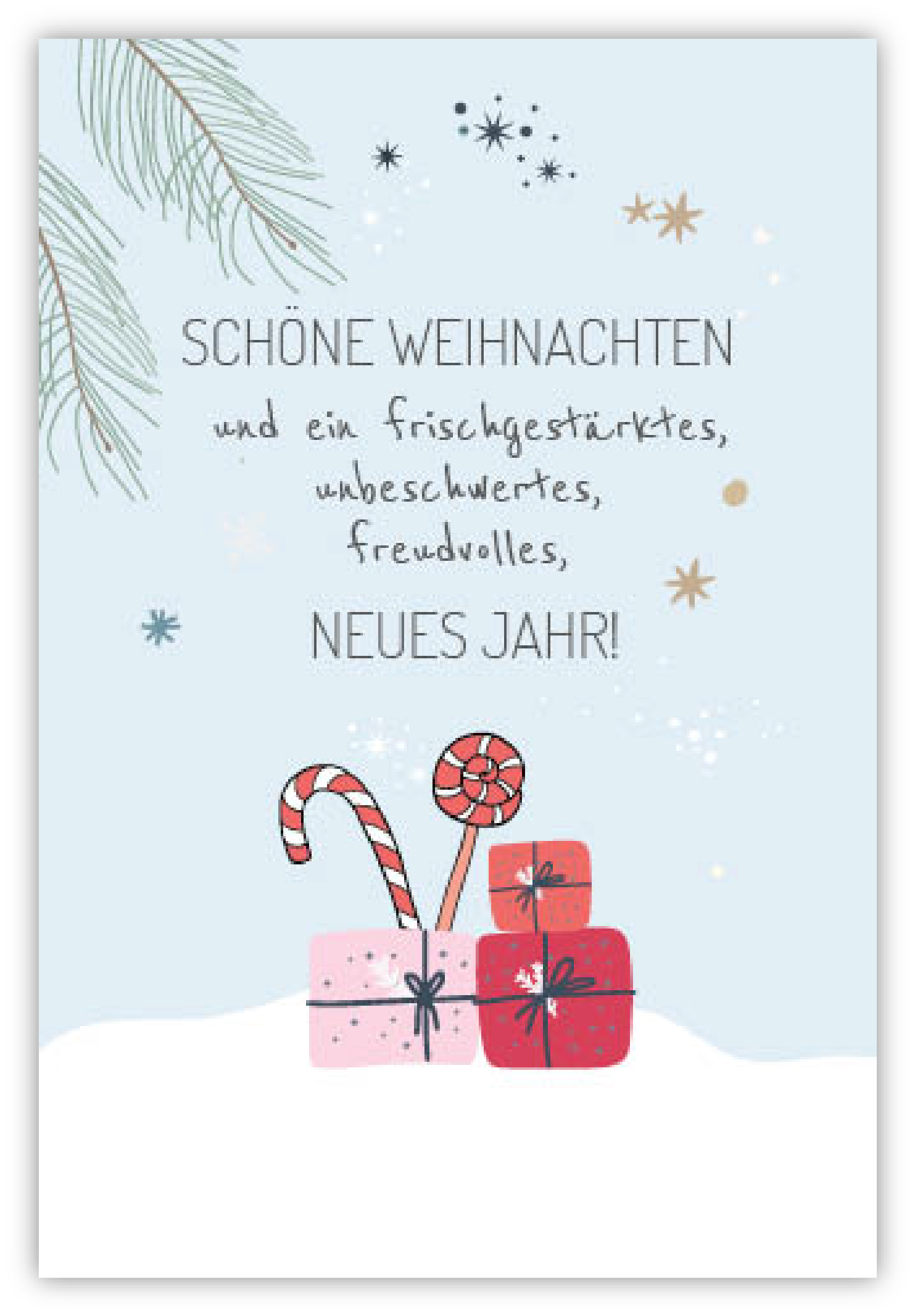 Zuckerstange, Lolly, Weihnachtsgeschenke auf blauem Hintergrund